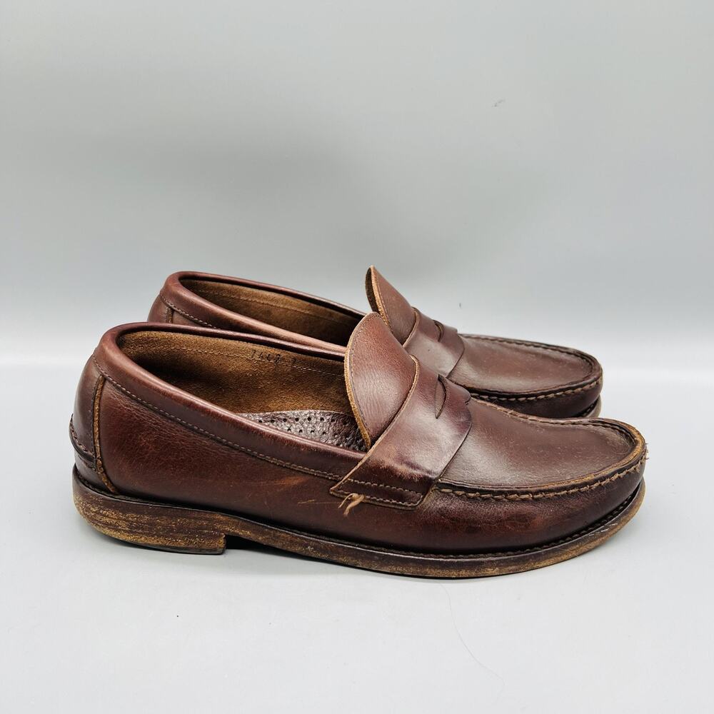 Sid Mashburn Shoes Mens 7 Brown Leather Penny Loafers Slip On Dress Classic